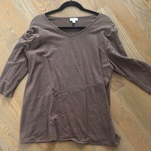 J Jill Brown V-Neck Women's Top